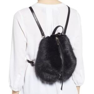 Rebecca Minkoff Julian Black Faux Fur Mini Backpack